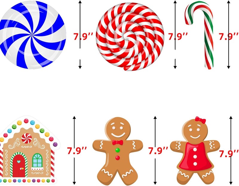 Funnlot 57PCS Peppermint Floor Decals Christmas Wall Stickers Decals Christmas Stickers Candy Wall Stickers for Candyland Decoration - Image 2